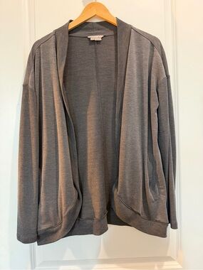 Royal Robbins Gray Open Front Cardigan Large TENCEL Lyocell Travel Layer Pockets